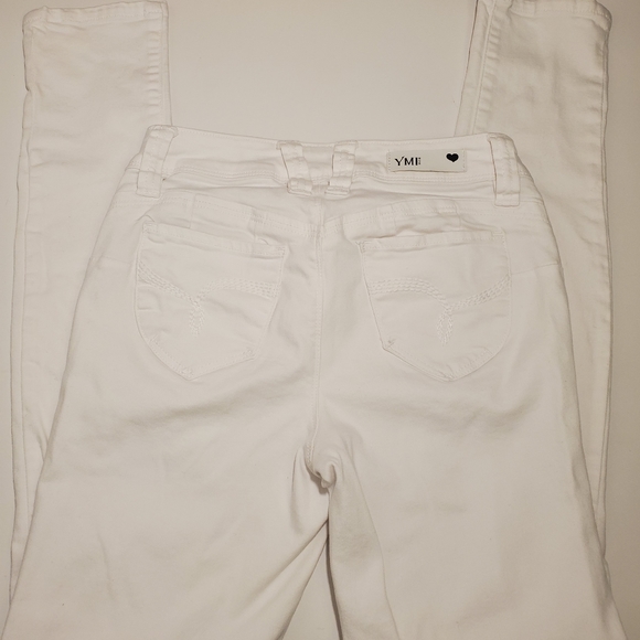 YMI Distressed White Skinny Jeans - Picture 2 of 6